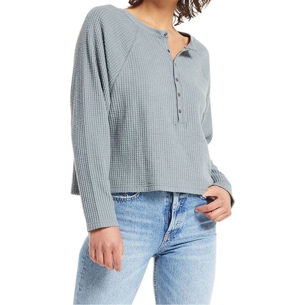 Z Supply Womens  Devon Brushed Waffle Henley